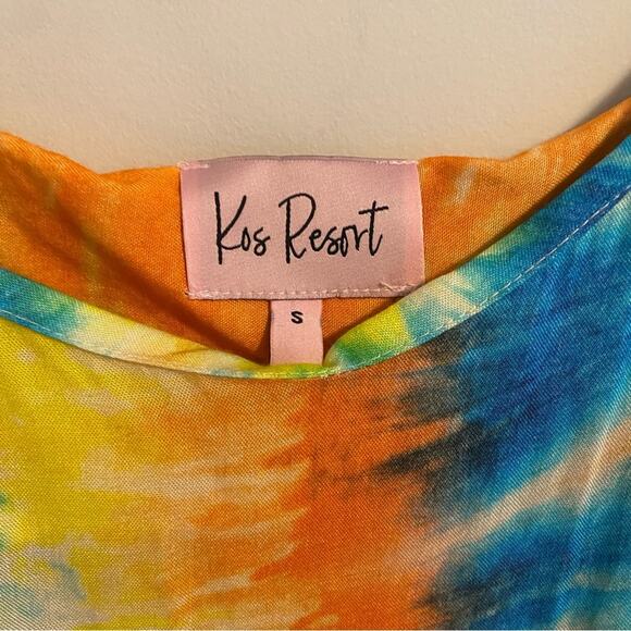 Revolve Kos Resort Rainbow Tie Dye Strappy Maxi Dress Small - Picture 10 of 11